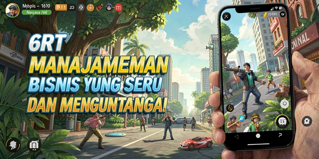 Tampilan menarik dari gameplay 6RT yang menampilkan strategi bisnis.