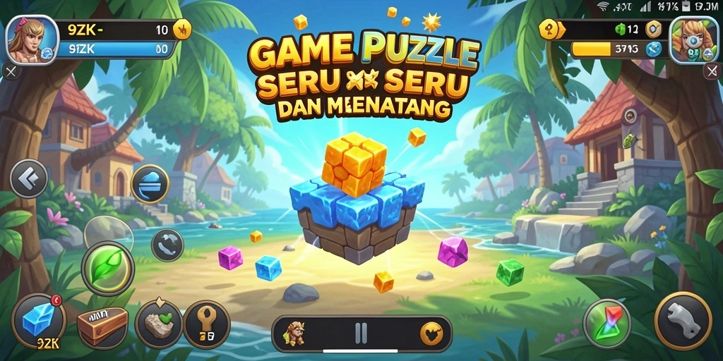 Screenshot gameplay 9ZK menampilkan teka-teki yang menantang dan interaksi pengguna.