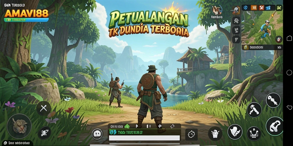 Gameplay AMAVI88 menampilkan petualangan eksploratif di dunia terbuka yang luas.