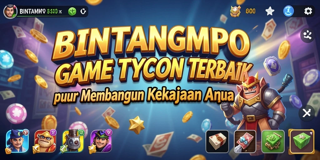 Screenshot BINTANGMPO menampilkan gameplay menarik saat membangun bisnis Tycoon.