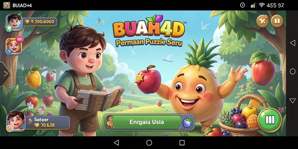 Tampilan gameplay BUAH4D yang penuh warna dan menarik.