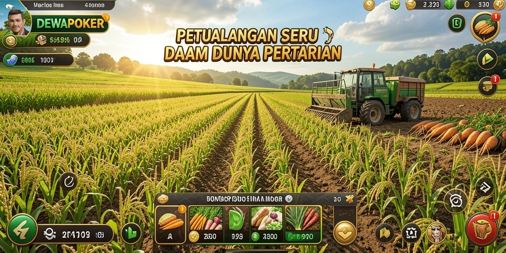 Tampilan menarik gameplay pertanian DEWAPOKER.