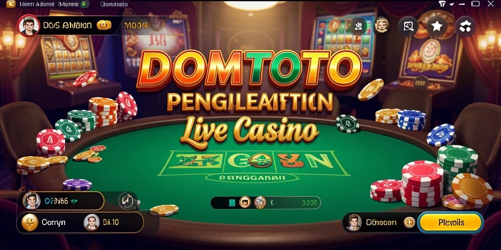 Screenshot gameplay Live Casino DOMTOTO menampilkan interaksi dealer dan pemain secara langsung.