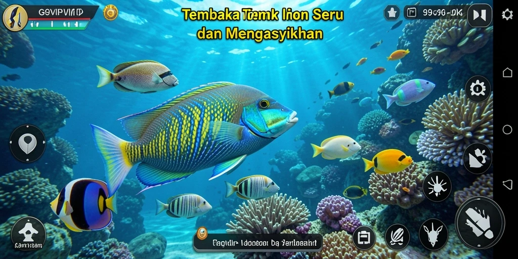 Gameplay seru G9VIP dengan banyak ikan untuk ditangkap.