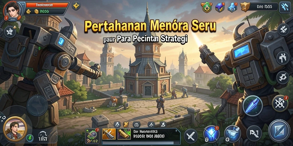 Screenshot aksi seru dalam game Tower Defense INS55.