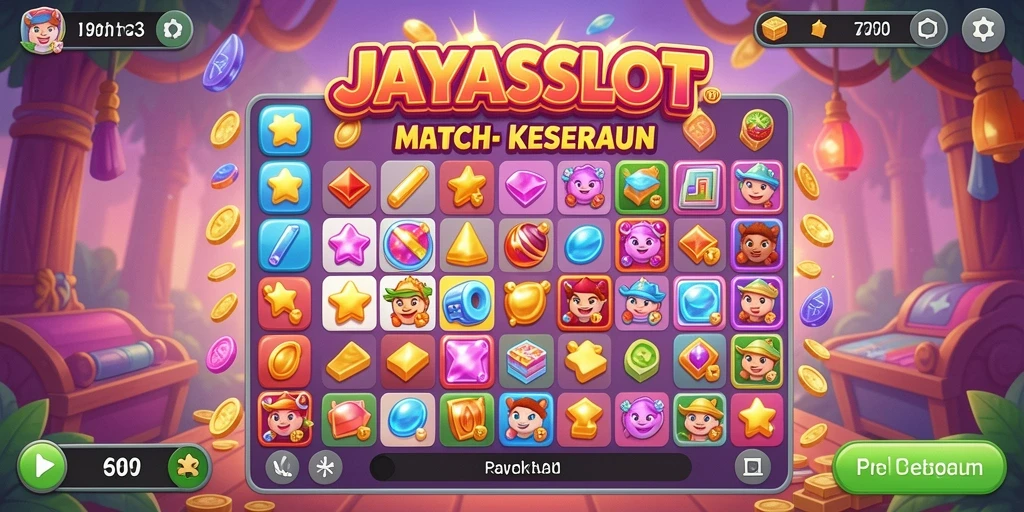 Screenshot utama JAYASLOT menampilkan gameplay yang menarik dari permainan Match-3.