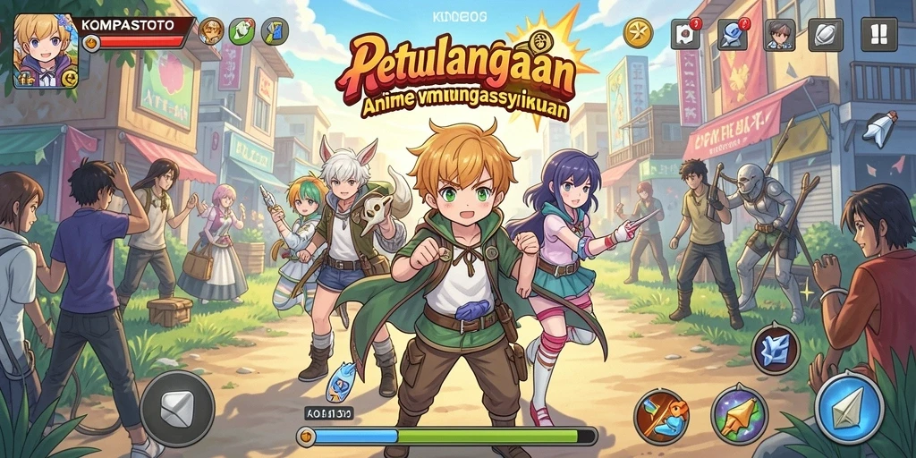 Screenshot gameplay menunjukkan karakter Anime beraksi dengan latar mendebarkan.