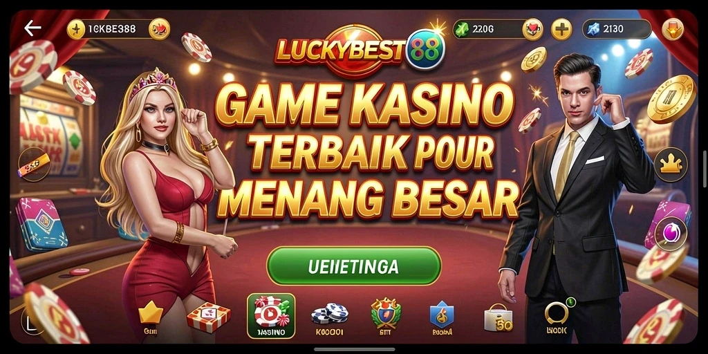 Screenshot gameplay LUCKYBEST88 yang menampilkan suasana Kasino yang mendebarkan.