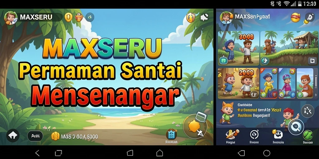 Tampilan permainan MAXSERU yang menarik dan menghibur.