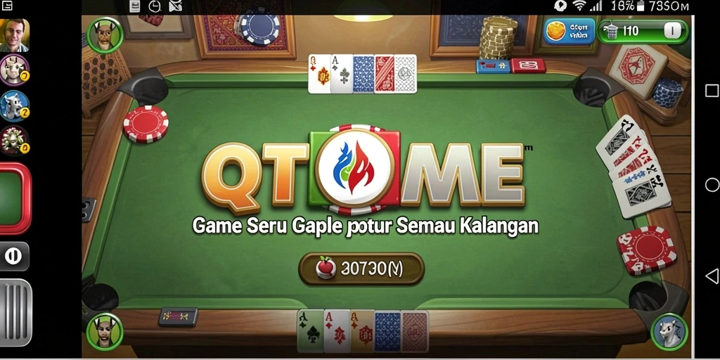Screenshot menunjukkan gameplay Gaple yang menarik dan interaktif.