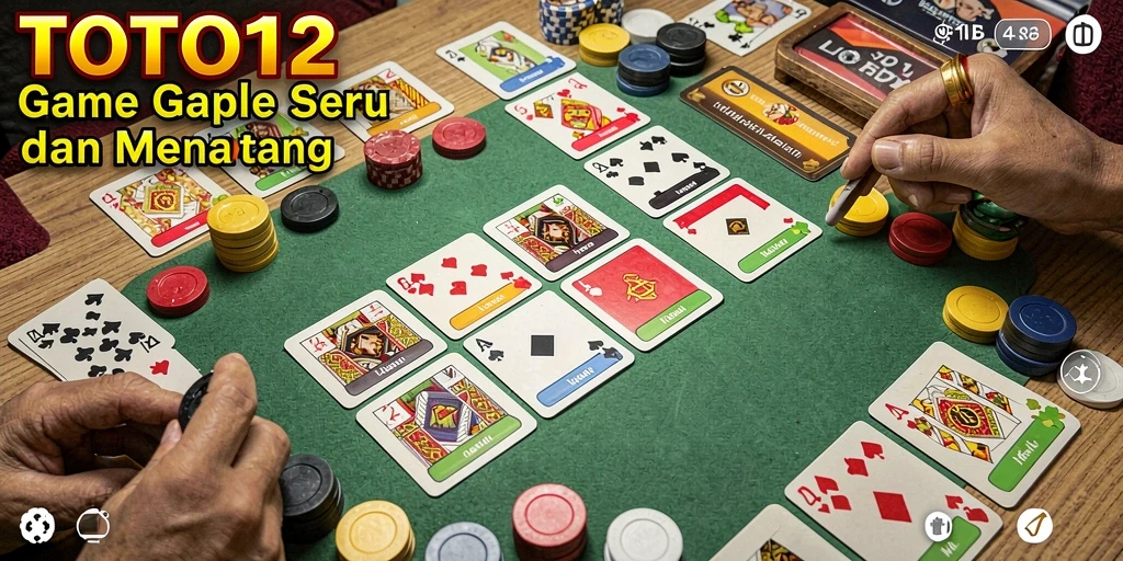 Screenshot gameplay TOTO12 menampilkan suasana seru bermain Gaple.